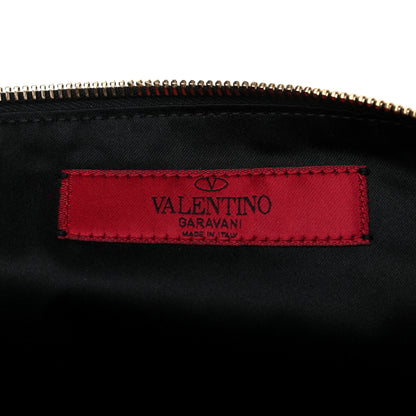 Valentino Garavani Vitello Large Rockstud Zip Pouch Black 6 of 7