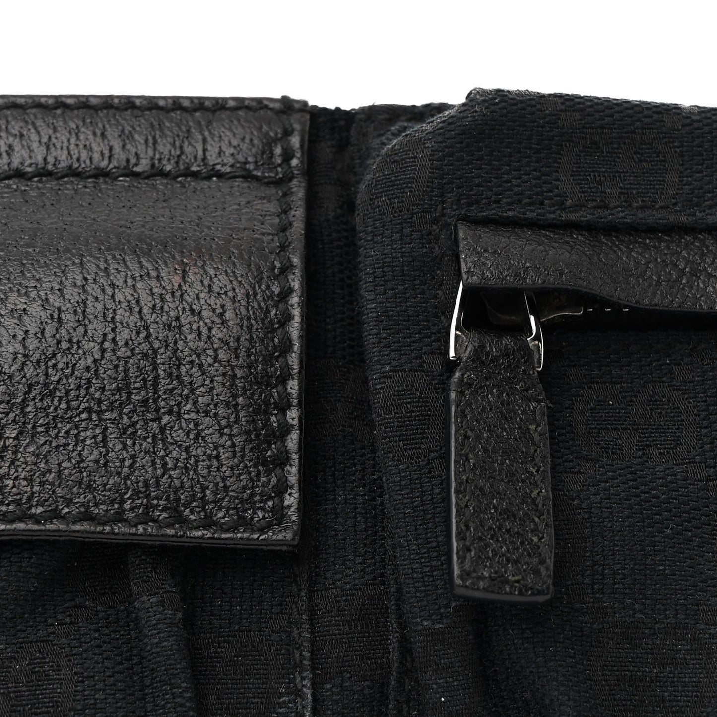 GG Monogram Double Pocket Belt Bag Black
