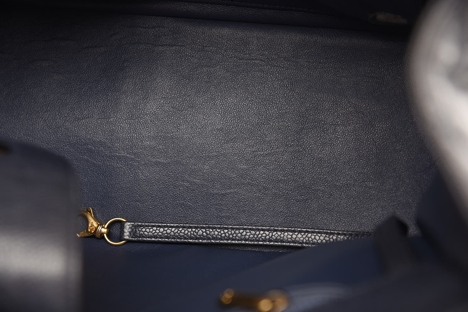 Chanel Crumpled Grained Calfskin Quilted Tote Blue 10 of 15