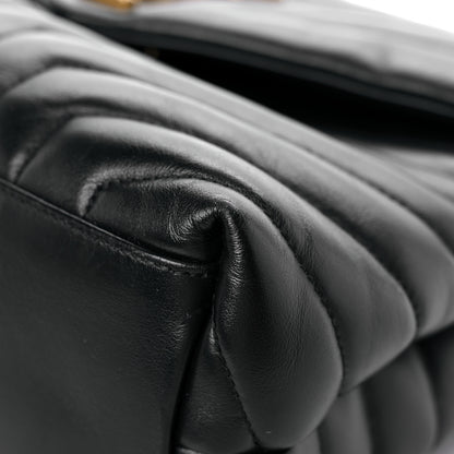 Saint Laurent Calfskin Y Quilted Monogram Medium Loulou Chain Satchel Black 10 of 18