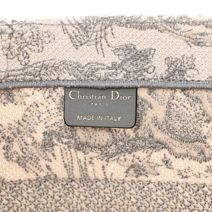 Christian Dior Canvas Embroidered Medium Dioriviera Toile De Jouy Book Tote Gray 6 of 17