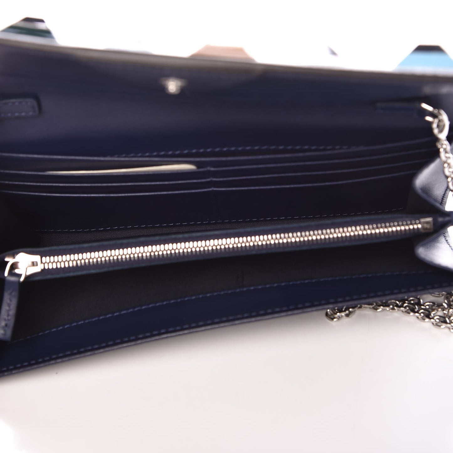 Vitello Liberty Studded Continental Wallet On Chain Blueberry Multicolor