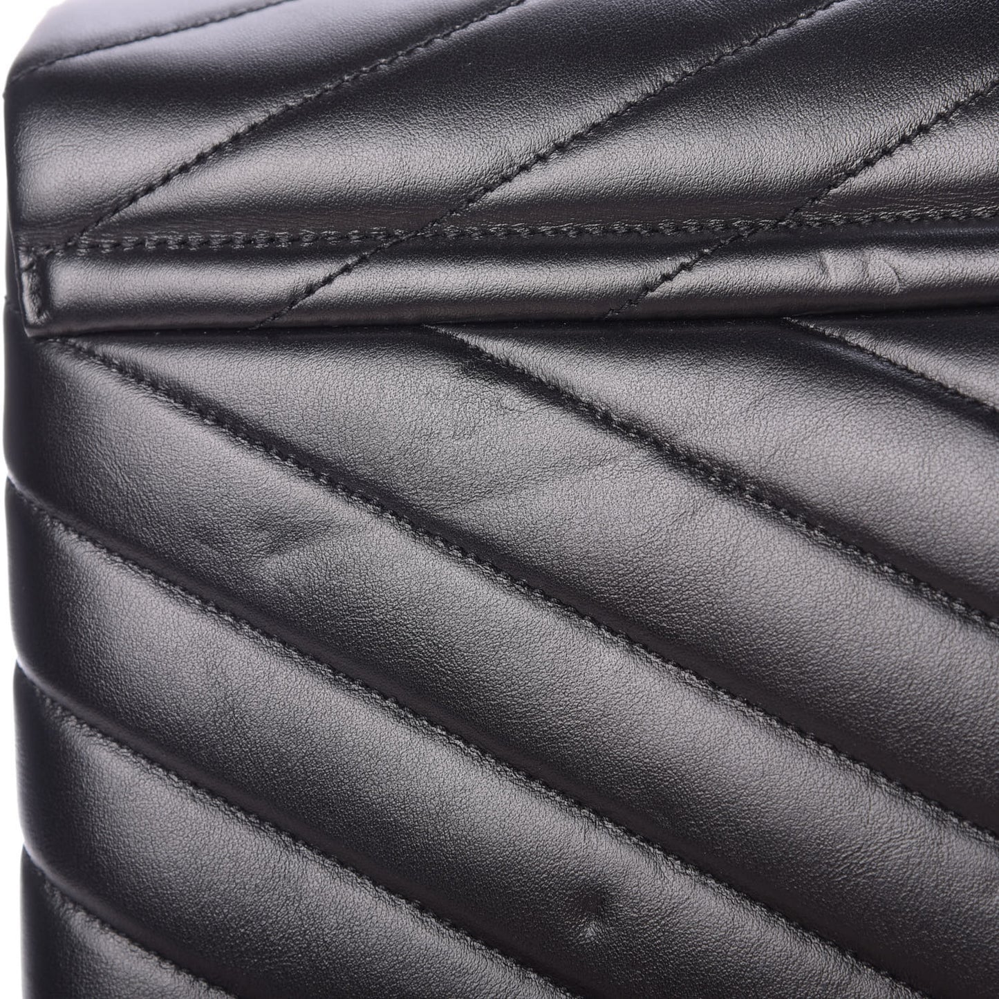 Calfskin Y Quilted Monogram Large Loulou Chain Satchel Black