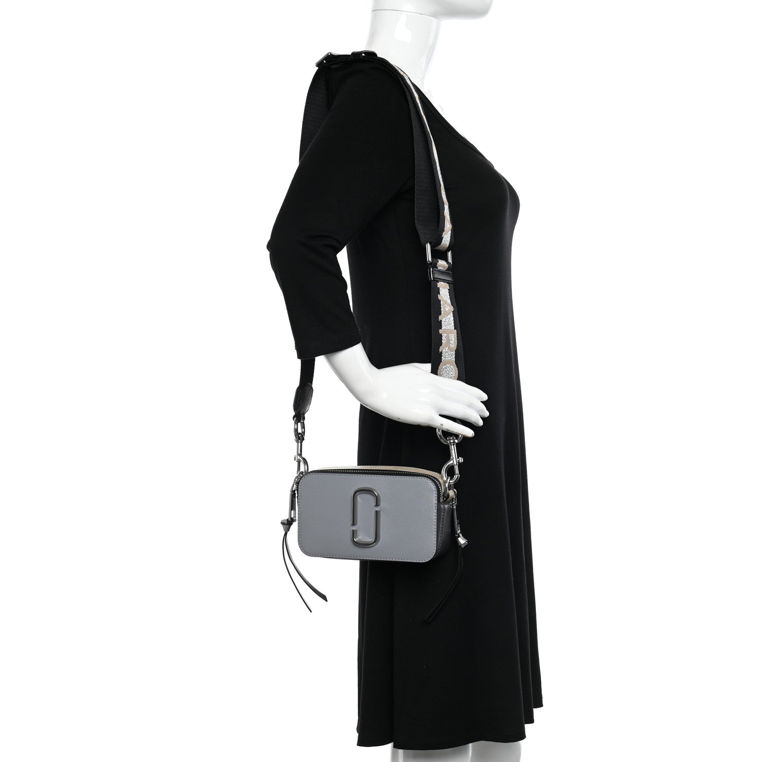 Marc Jacobs Saffiano Small Snapshot Camera Bag Wolf Grey 2 of 10