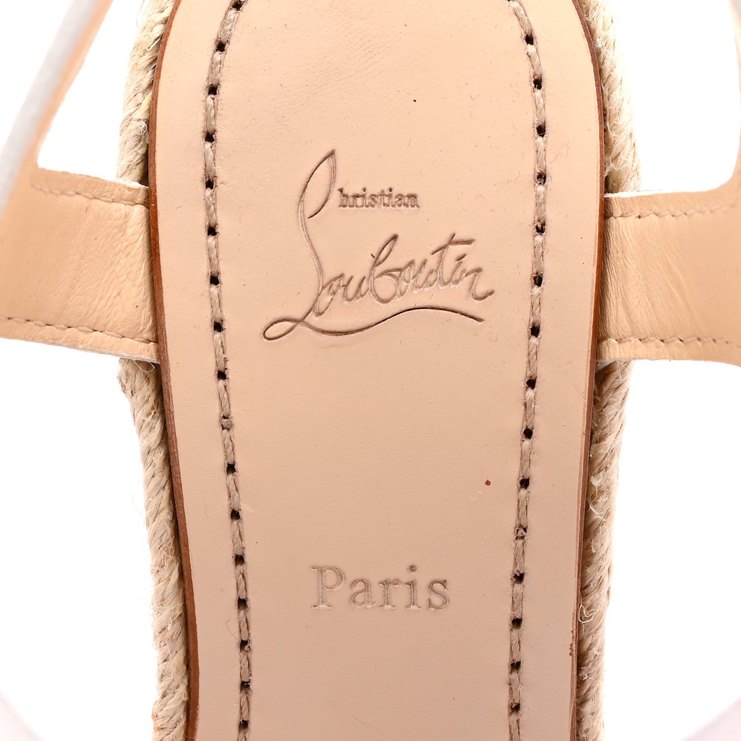Christian Louboutin Calfskin Almeria 120 Wedge Sandals 37 Snow 8 of 9