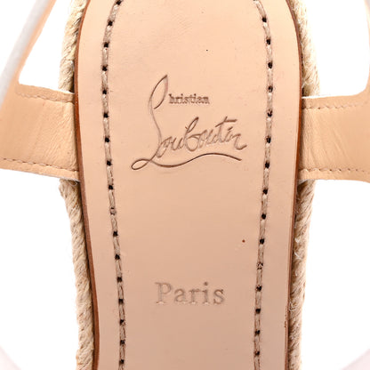 Christian Louboutin Calfskin Almeria 120 Wedge Sandals 37 Snow 8 of 9