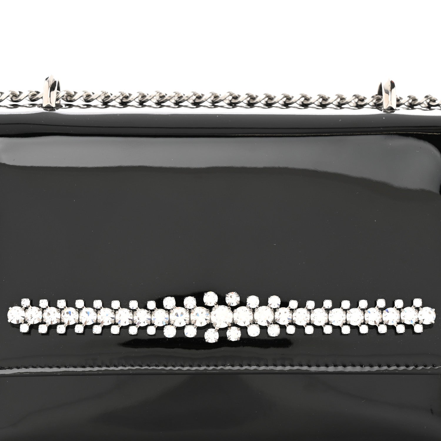 Jimmy Choo Patent Crystal Embellished Bing Bohemia Crossbody Bag Black 8 of 15