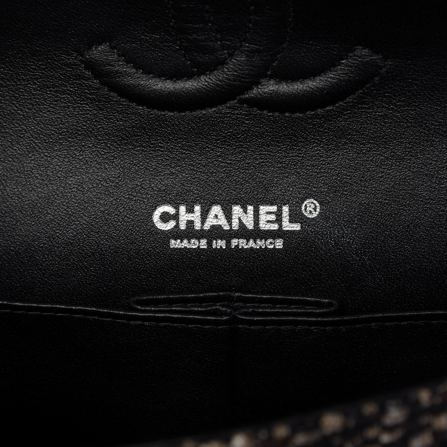 Tweed Quilted Medium Double Flap Brown