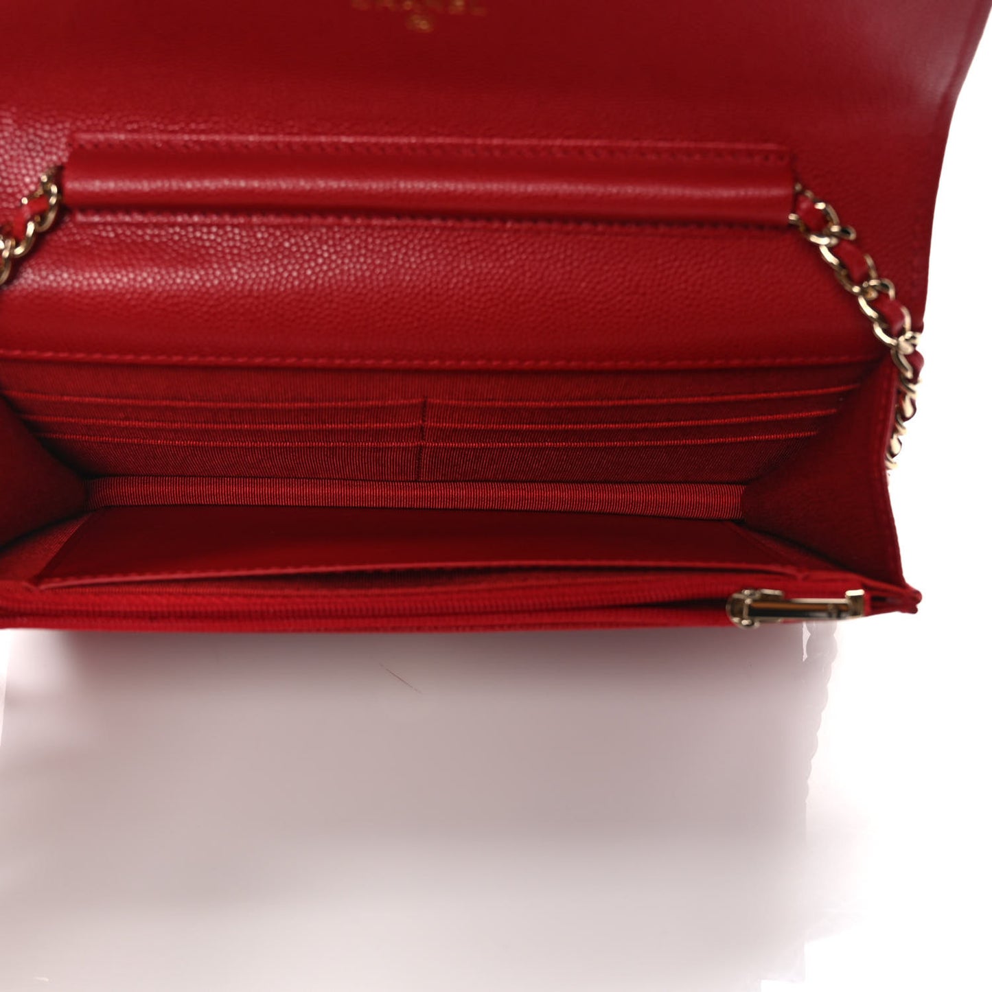 Caviar Quilted Wallet On Chain WOC Red
