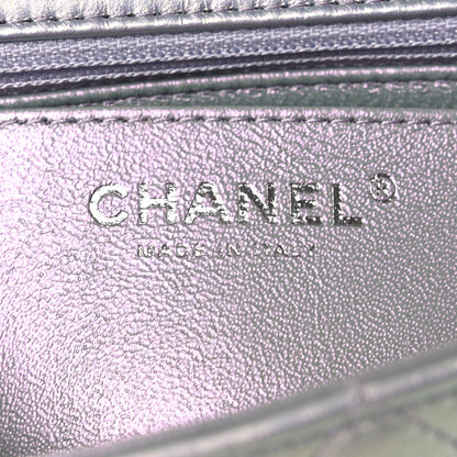 Chanel Iridescent Calfskin Quilted Mini Rectangular Flap Light Blue 6 of 10