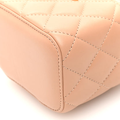 Chanel Lambskin Quilted Top Handle Mini Vanity Case With Chain Beige 10 of 10