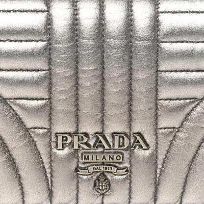 Prada Metallic Nappa Mini Impunture Diagramme Mini Crossbody Bag Cromo 8 of 12
