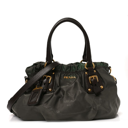 Prada Tessuto Nylon Jacquard Logo Tote  Bruciato Sughero 1 of 9
