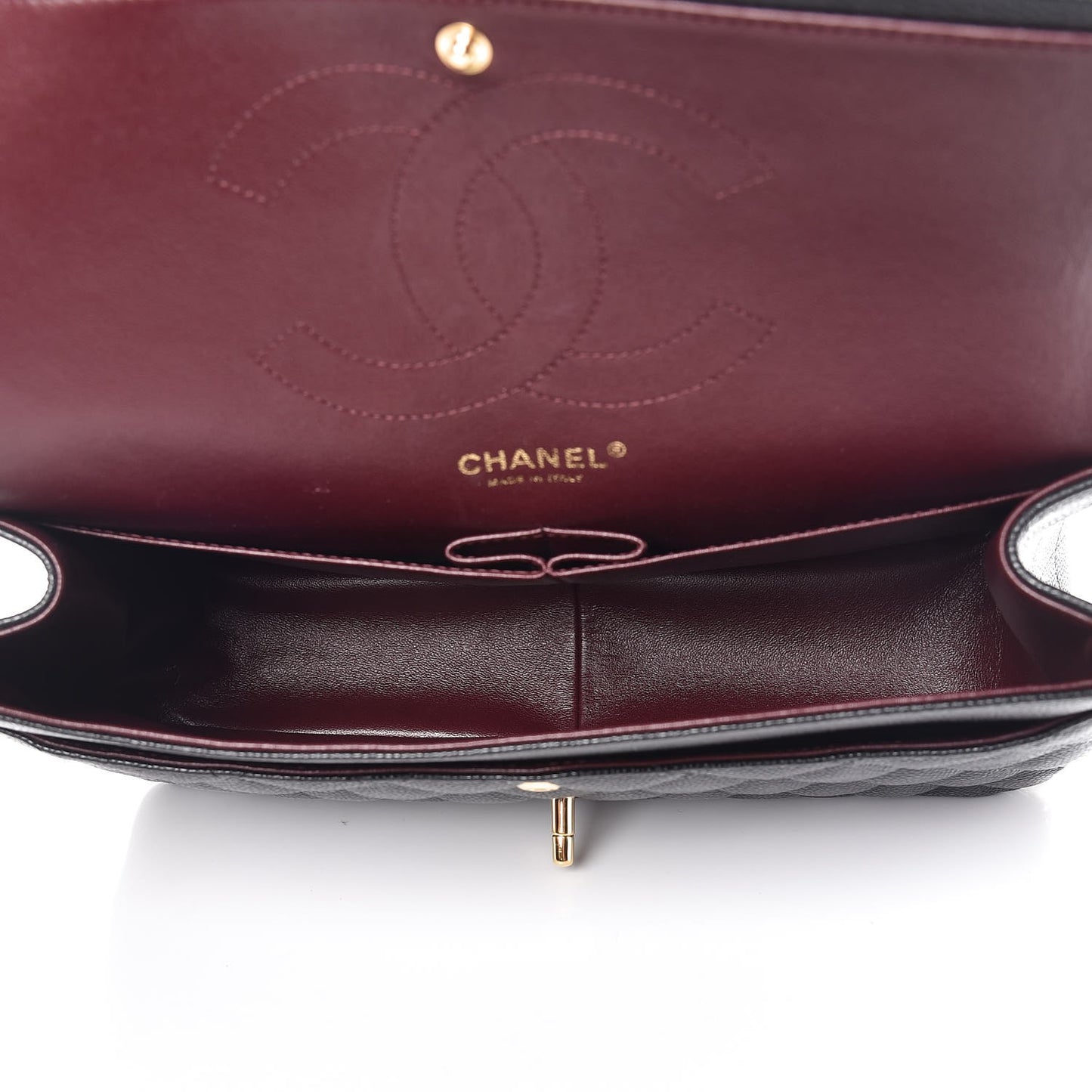 Caviar Quilted Jumbo Double Flap Black