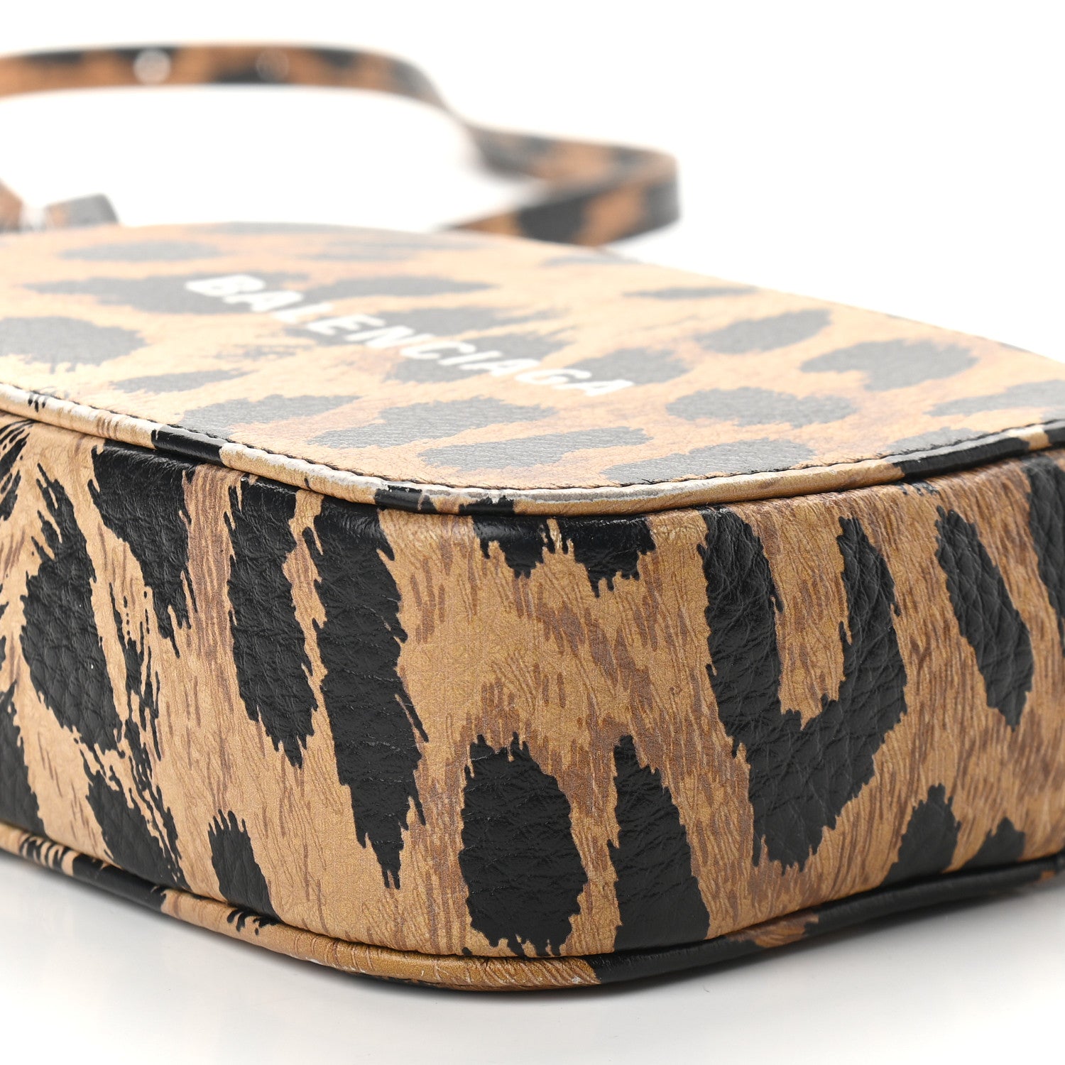 Balenciaga Calfskin Printed Leopard XS Everyday Camera Bag Beige White 8 of 10