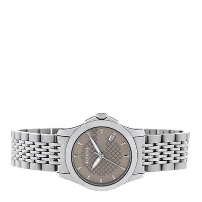 Gucci Stainless Steel 27mm G-Timeless Quartz Watch Brown 2 of 5