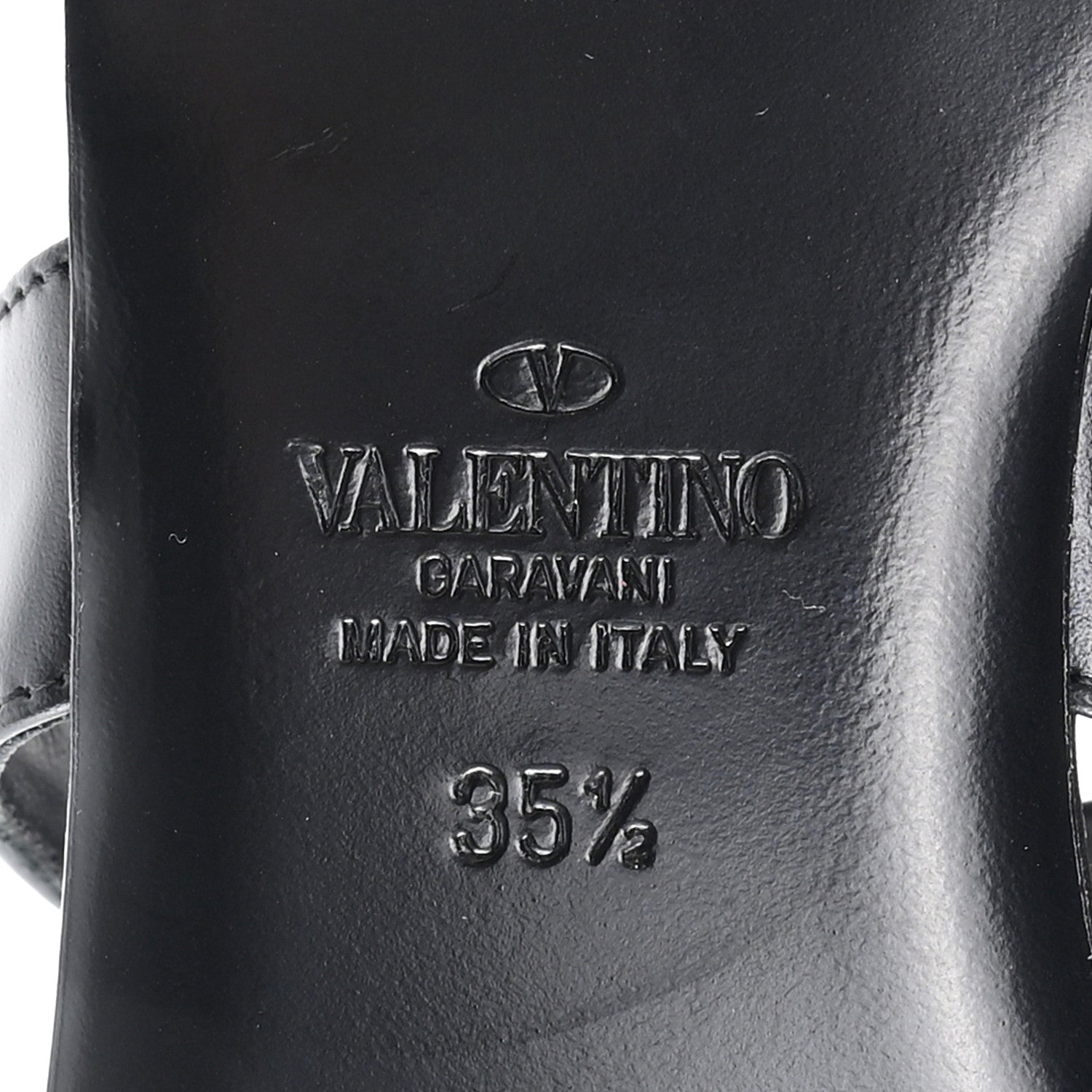 Valentino Garavani Calfskin Roman Stud Flat Slide Sandals 35.5 Black 7 of 10