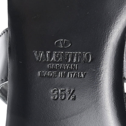 Valentino Garavani Calfskin Roman Stud Flat Slide Sandals 35.5 Black 7 of 10