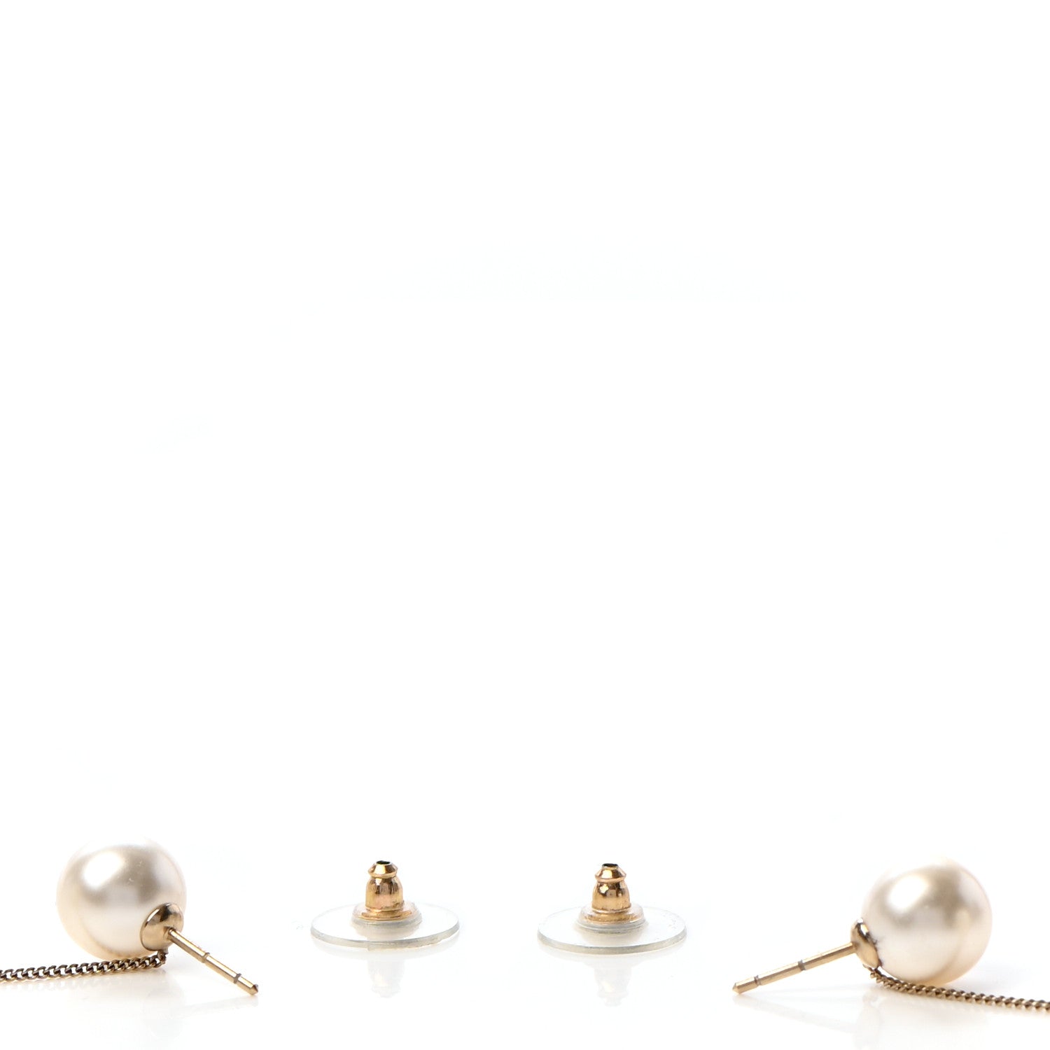 Chanel Pearl CC Chain Drop Earrings Gold 3 of 5