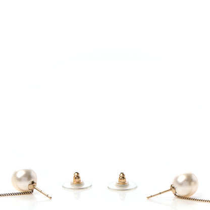 Chanel Pearl CC Chain Drop Earrings Gold 3 of 5