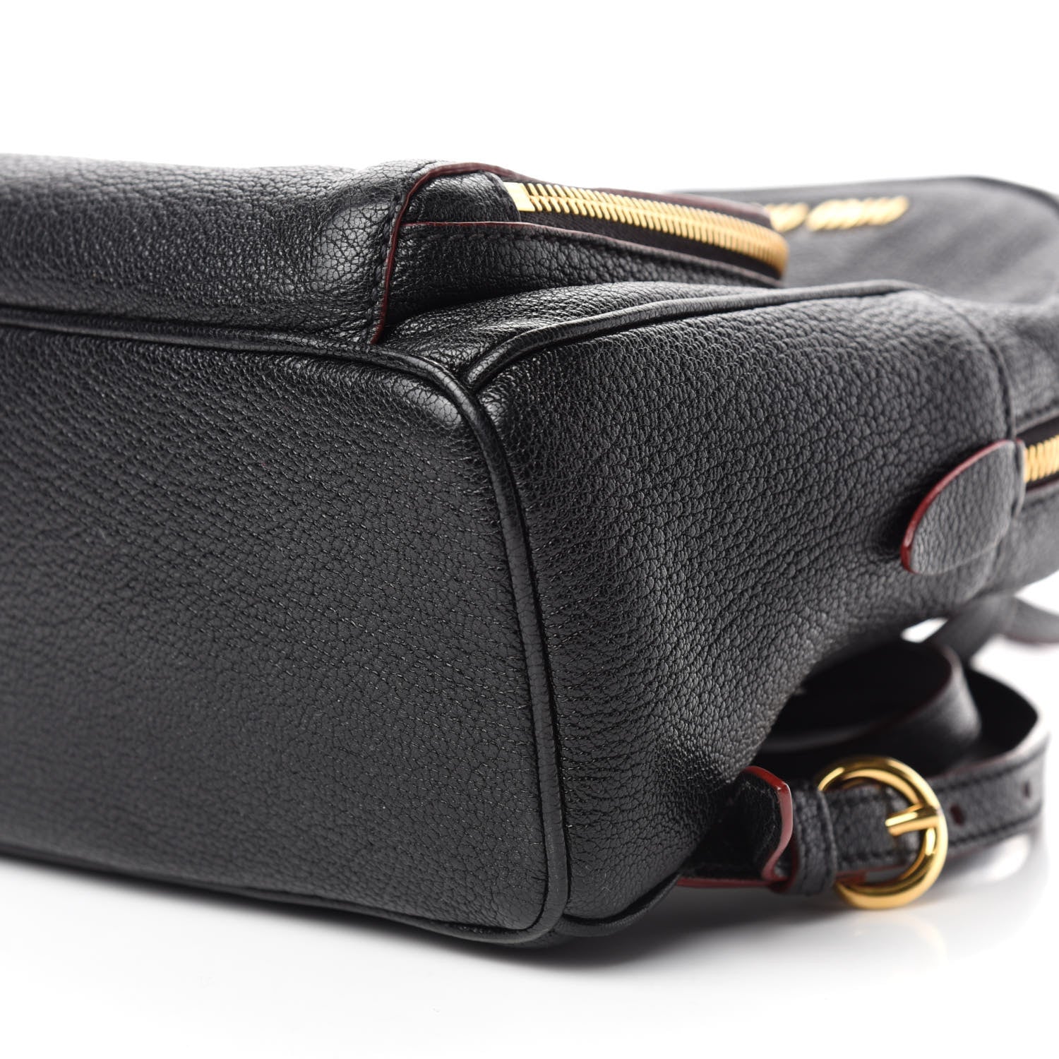 Miu Miu Goatskin Madras Backpack Black 7 of 11