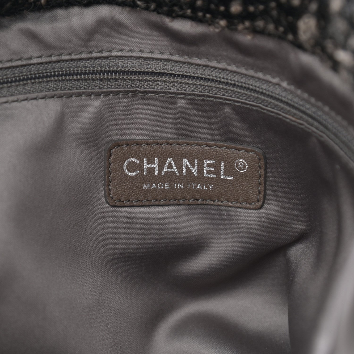 Chanel Tweed Lambskin Drawstring Tweedy Tote Brown 6 of 10