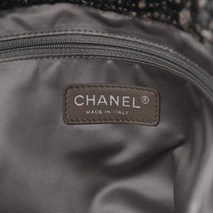 Chanel Tweed Lambskin Drawstring Tweedy Tote Brown 6 of 10
