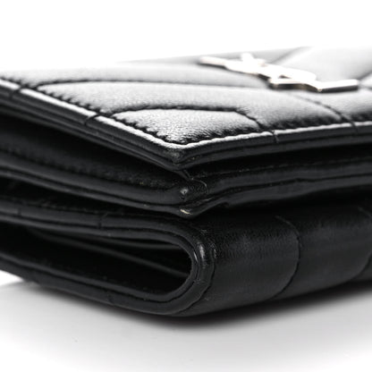 Saint Laurent Lambskin Y Quilted Monogram Loulou Tiny Wallet Black 8 of 12