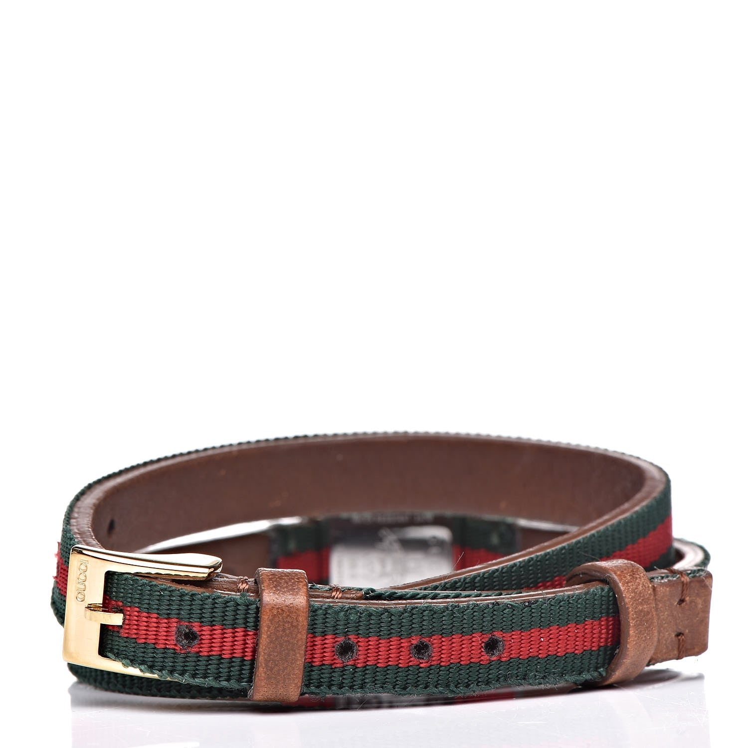 Gucci Stainless Steel Nylon 14mm Web G-Frame Square Double Wrap Quartz Watch Green 7 of 12