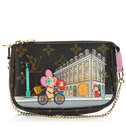 Louis Vuitton Monogram 2022 Christmas Animation Paris Mini Pochette Accessories Pink 1 of 6