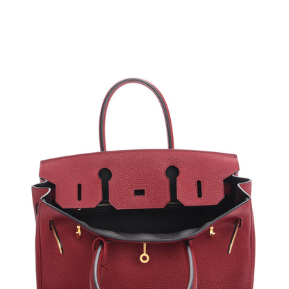 Hermes Taurillon Clemence Birkin 30 Rouge Grenat 13 of 28