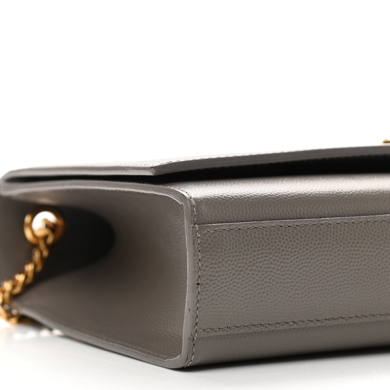 Saint Laurent Grain De Poudre Medium Classic Monogram Kate Satchel Earth Grey 8 of 9