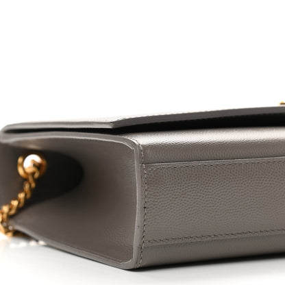 Saint Laurent Grain De Poudre Medium Classic Monogram Kate Satchel Earth Grey 8 of 9