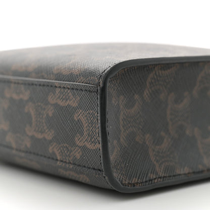 Celine Triomphe Canvas Calfskin Mini Vertical Cabas Tan 9 of 9