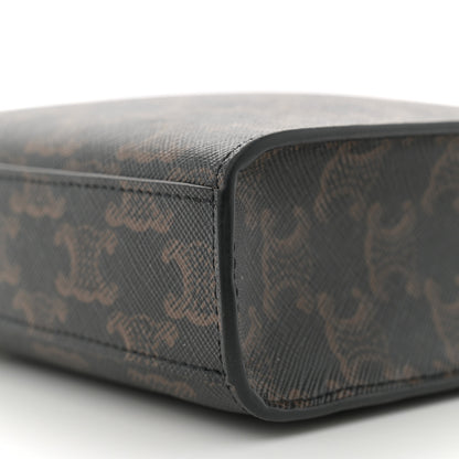 Celine Triomphe Canvas Calfskin Mini Vertical Cabas Tan 9 of 9