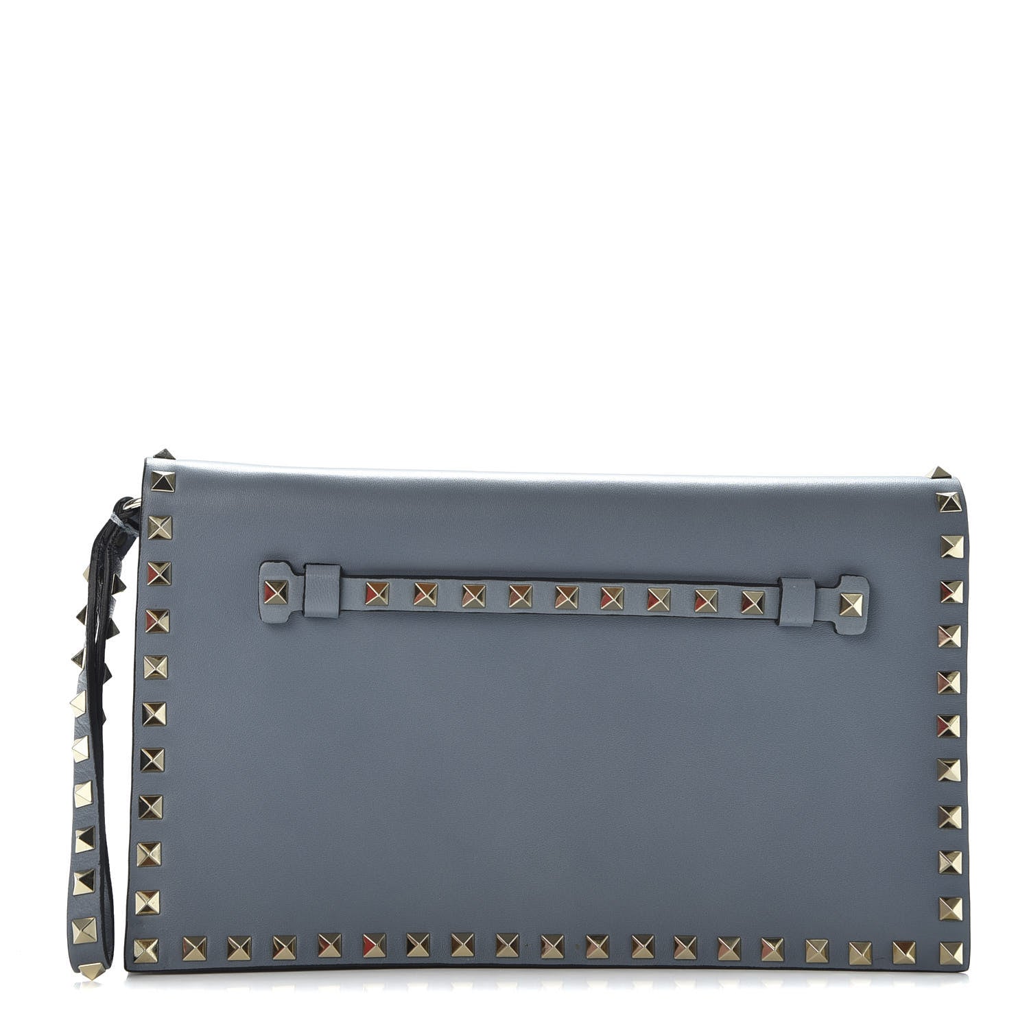 Valentino Garavani Nappa Rockstud Wristlet Clutch Grey 1 of 9