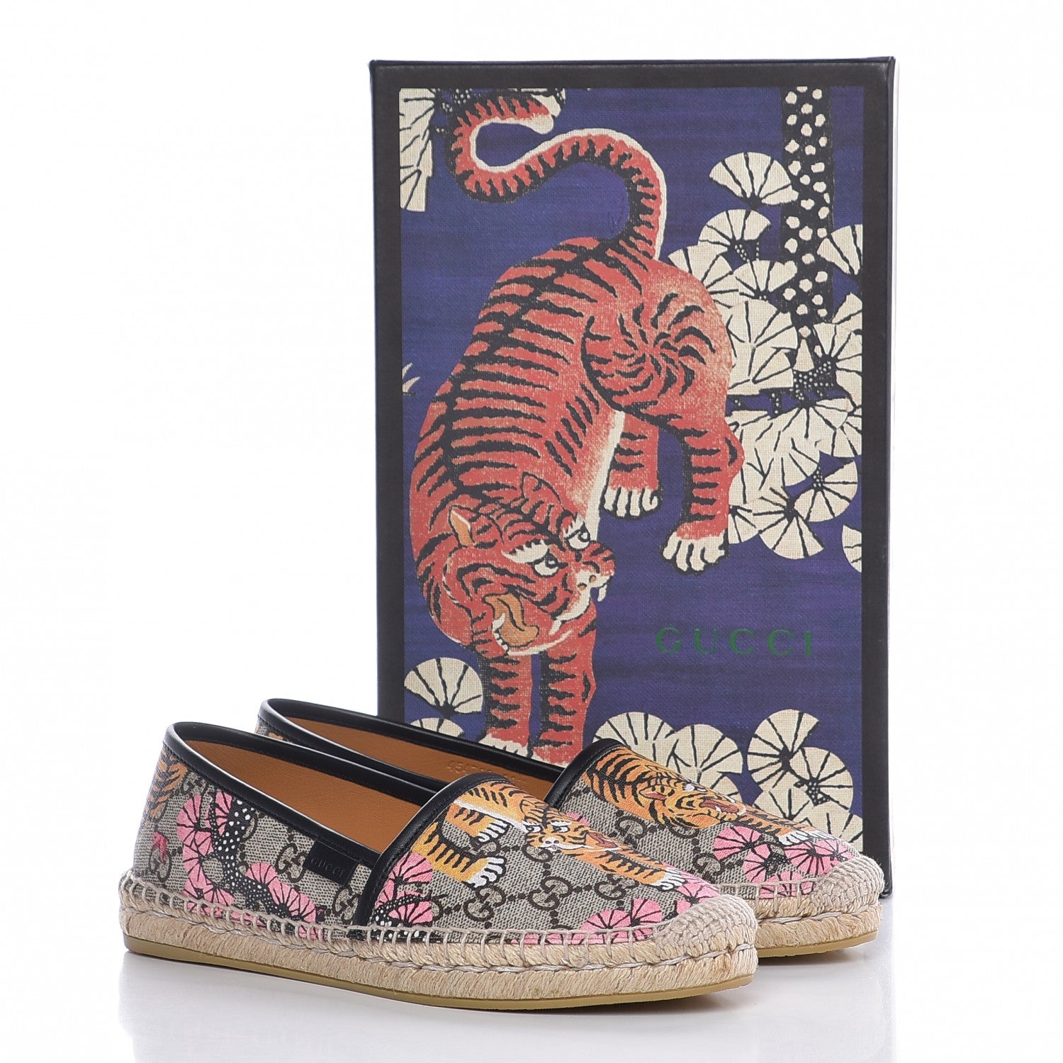 Gucci GG Supreme Monogram Bengal Espadrilles 38.5 Beige Pink 9 of 9