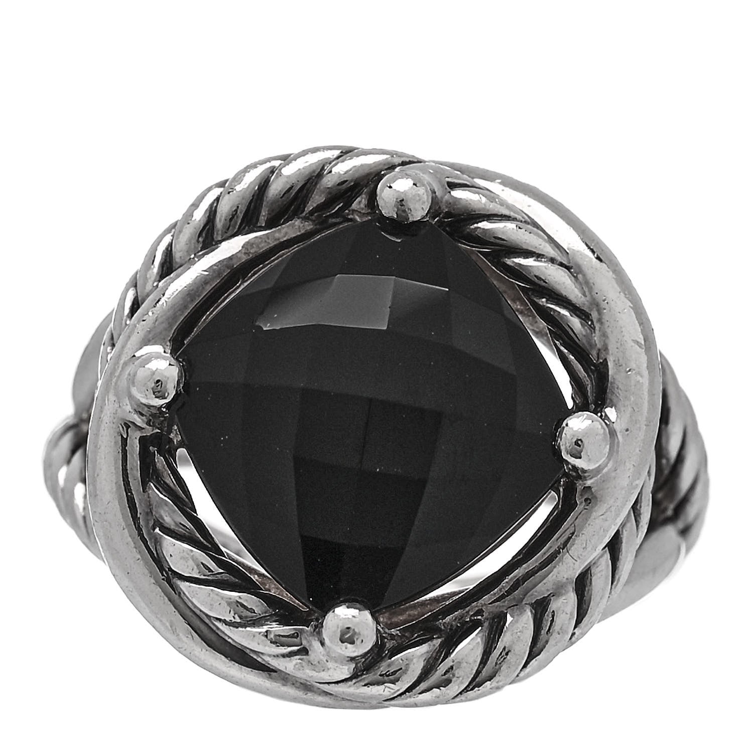 David Yurman DAVID YURMAN Sterling Silver Black Onyx 11mm Infinity Ring 1 of 5