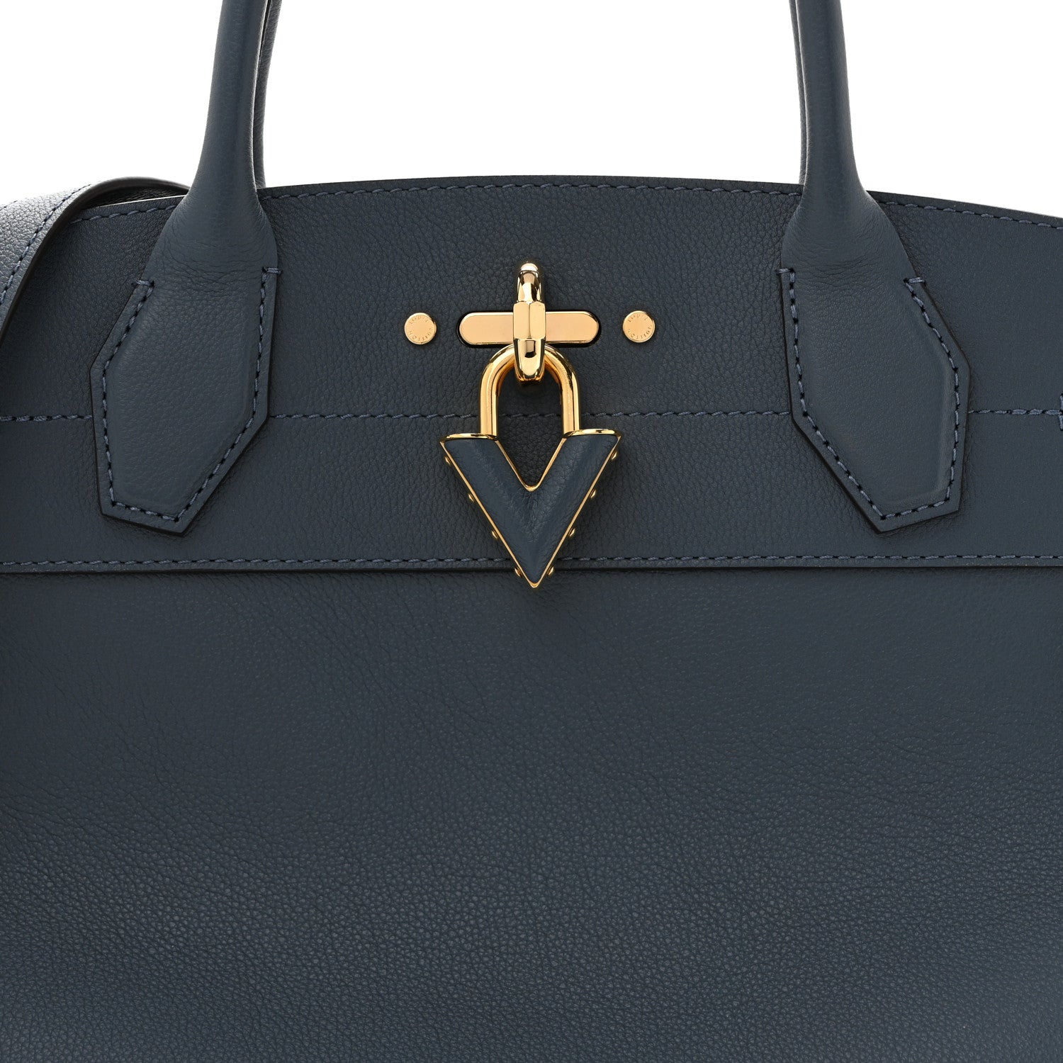 Louis Vuitton Grained Calfskin Steamer MM Blue 8 of 12