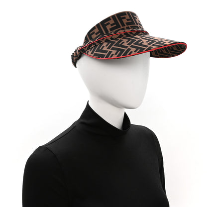 Fendi Nylon FF Logo Visor Tobacco Rosso 2 of 8
