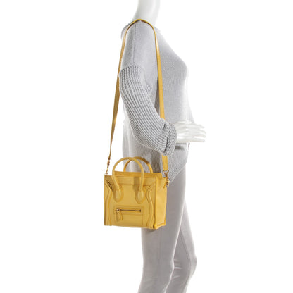 Celine Smooth Calfskin Nano Luggage Citron 2 of 7