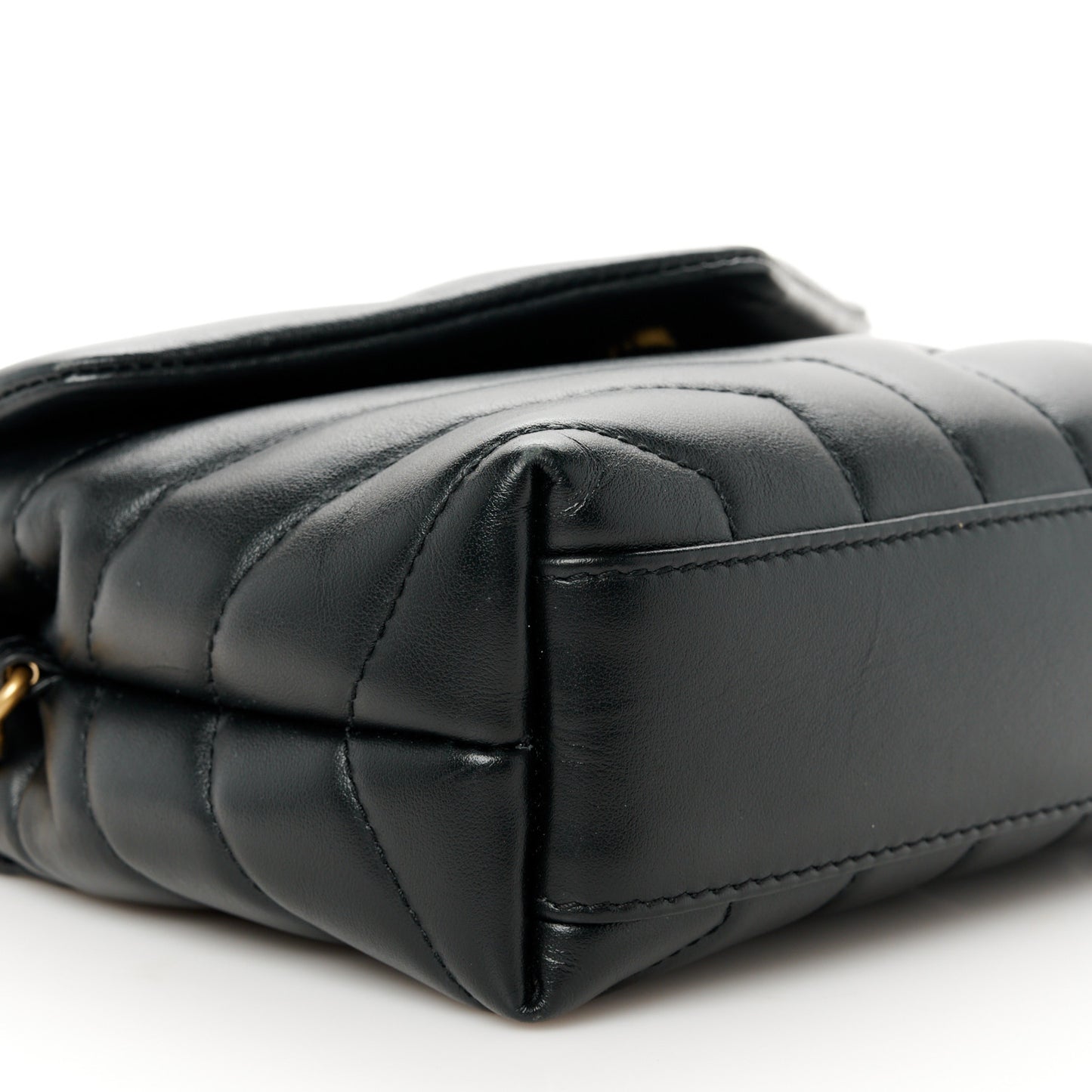 Calfskin Y Quilted Monogram Toy Loulou Crossbody Bag Black