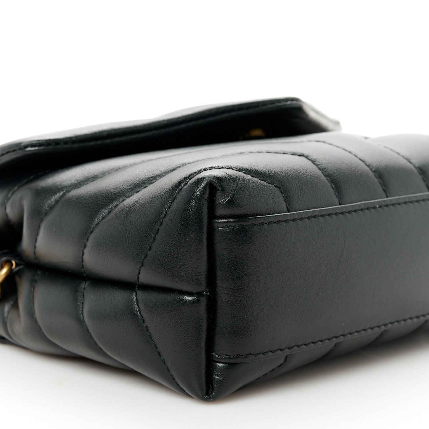 Saint Laurent Calfskin Y Quilted Monogram Toy Loulou Crossbody Bag Black 10 of 12