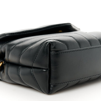 Saint Laurent Calfskin Y Quilted Monogram Toy Loulou Crossbody Bag Black 10 of 12