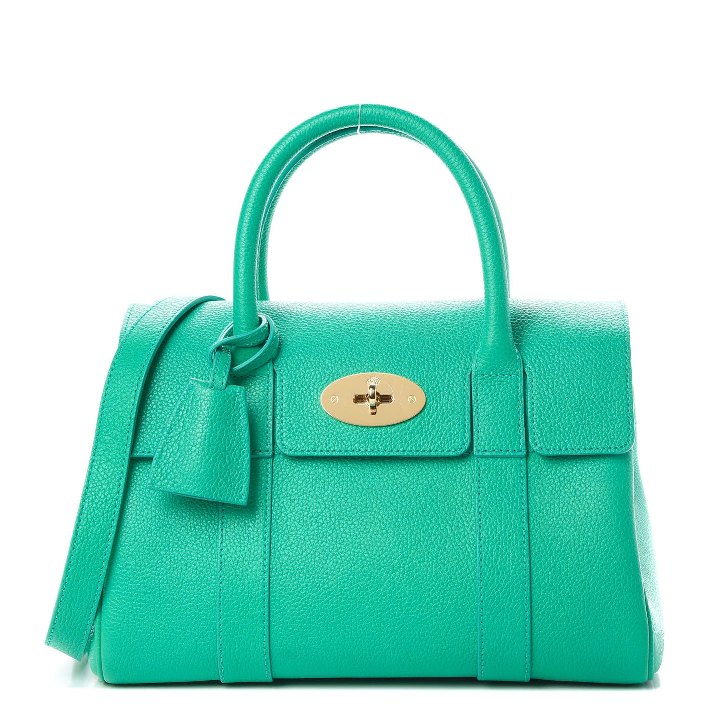 Classic Grain Small Bayswater Satchel Aqua Green
