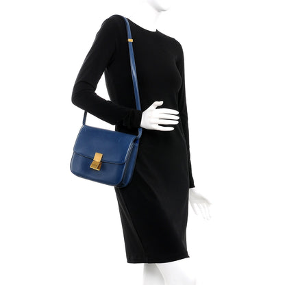 Celine Box Calfskin Medium Classic Box Flap Bag Blue 2 of 10