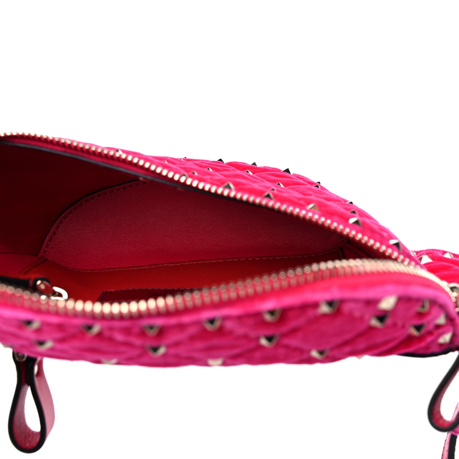 Valentino Garavani Velvet Rockstud Spike Belt Bag 85 Disco Pink 5 of 10