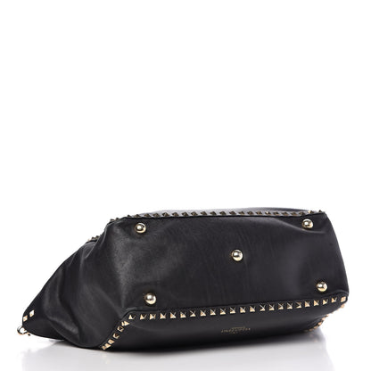 Valentino Garavani Vitello Medium Rockstud Tote Black 4 of 9