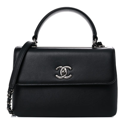 Chanel Calfskin Small Trendy CC Dual Handle Flap Bag Black 1 of 15