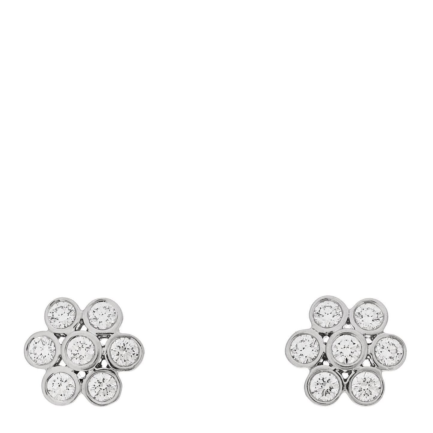 Platinum Diamond Flower Earrings